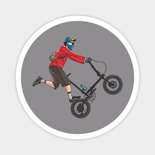 cyclist wheelie Magnet